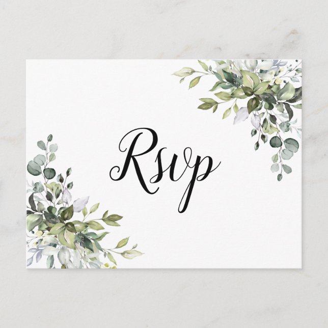 RSVP-Karte für Grünflächen Postkarte (Vorderseite)