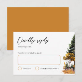 RSVP-Karte für Herbst-Wasserfarbenwald RSVP Karte