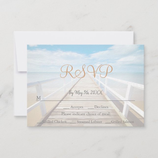 RSVP-Karte für Hochzeiten am Strand RSVP Karte (Vorderseite)