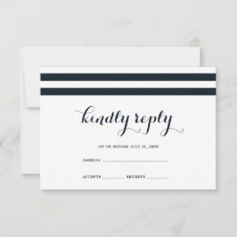 RSVP-Karte für Hochzeiten in Blau und Weiß RSVP Karte
