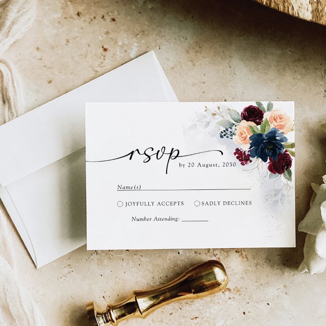 RSVP-Karte für Hochzeiten in Burgund und der Marin RSVP Karte (Von Creator hochgeladen)