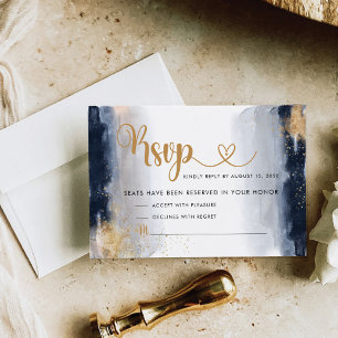 RSVP-Karte für Hochzeiten von Schiffen und Gold RSVP Karte