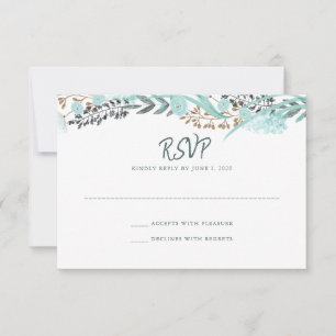 RSVP-Karte für Hochzeitsfeiern in Wasser, Blau und RSVP Karte