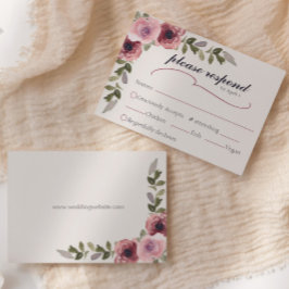 RSVP-Karte für Hochzeitsfeiern mit Aquarellfarbe B RSVP Karte