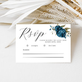 RSVP-Karte für Hochzeitsfeiern mit blauem Fall RSVP Karte