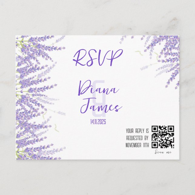 RSVP-Karte für Hochzeitspaziergänge Postkarte (Vorderseite)
