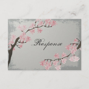 RSVP-Karte für Hochzeitsreaktion - rosafarbener Ki RSVP Karte