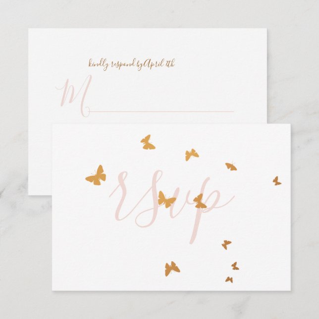 RSVP-Karte für Hochzeitstorte RSVP Karte (Vorne/Hinten)