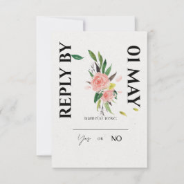 RSVP-Karte für hübsche Rose und Blattbildung RSVP Karte