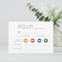 RSVP-Karte für illustrierte Mahlzeiten