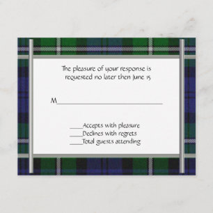 RSVP-Karte für karierte Hochzeiten RSVP Karte