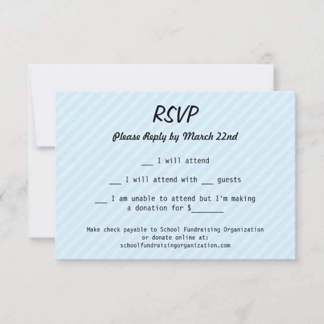 RSVP-Karte für Kassettenband RSVP Karte (Vorderseite)
