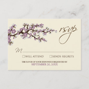 RSVP-Karte für Kirschblüten (Lavendel) RSVP Karte