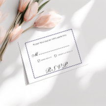 RSVP-Karte für klassische Schwarz-Weiß-Hochzeit