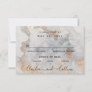 RSVP-Karte für Kupfer Hochzeit 3 Mahlzeiten RSVP Karte