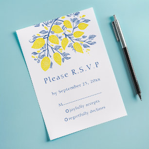 RSVP-Karte für Lemon-Reben, inspiriert im Mittelme RSVP Karte