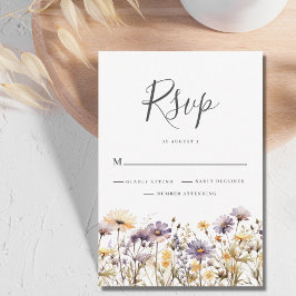 RSVP-Karte für lila Blumenhochzeit RSVP Karte