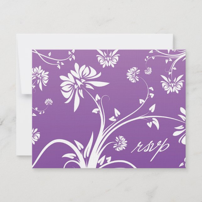 RSVP-Karte für lila Blumenhochzeit RSVP Karte (Vorderseite)
