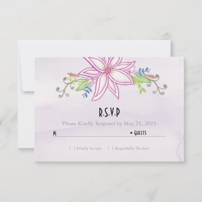 RSVP-Karte für lila Blumenzwiebeln RSVP Karte (Vorderseite)