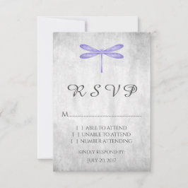 RSVP-Karte für lila Libellenhochzeit RSVP Karte