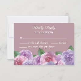 RSVP-Karte für Lila-rosa Blumenzwiebelblüte Rose RSVP Karte