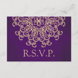 RSVP-KARTE FÜR lila UND GOLD-INDISCHE ANTWORT