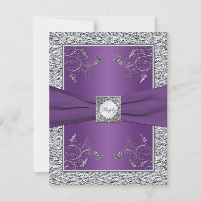 RSVP-Karte für lila und IMITATE RSVP Karte (Vorderseite)