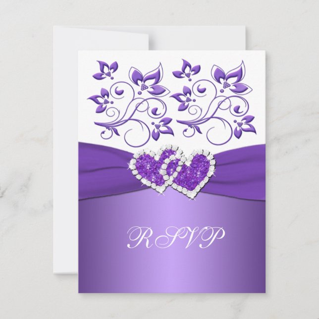 RSVP-Karte für lila und weiße bläserne Harzen RSVP Karte (Vorderseite)