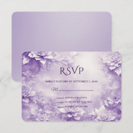RSVP-Karte für lila weiße Blume RSVP Karte