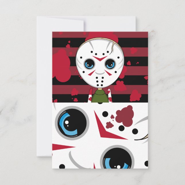 RSVP-Karte für LIttle Halloween Serial Killer RSVP Karte (Vorderseite)
