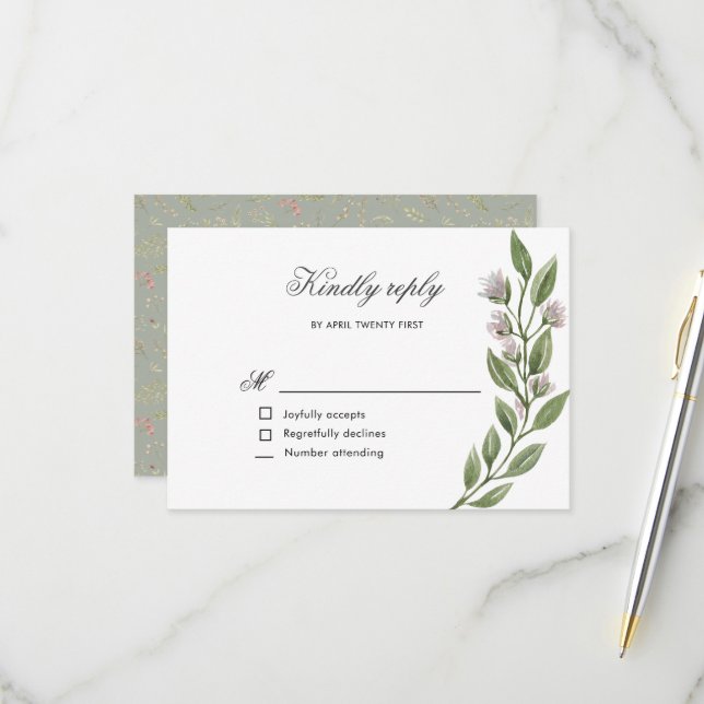 RSVP-Karte für Magenwaldflora RSVP Karte (Vorderseite/Rückseite Beispiel)