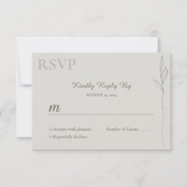 RSVP-Karte für Minimalistische botanische Linie RSVP Karte