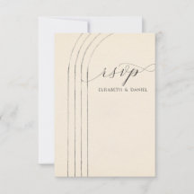 RSVP-Karte für Minimalistische Elfenbein