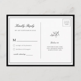 RSVP-Karte für Minimalistische Grenzschutztafel Postkarte