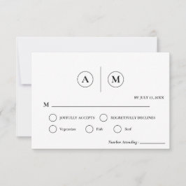 RSVP-Karte für Minimalistische Hochzeiten | Einfac Einladung