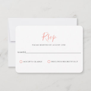 RSVP-Karte für Minimalistische Korallenrosa RSVP Karte