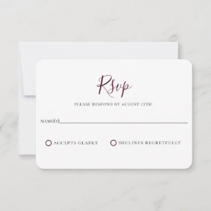 RSVP-Karte für Minimalistische Lila Hochzeit RSVP Karte