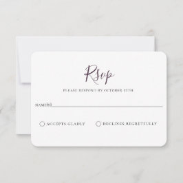 RSVP-Karte für Minimalistische Lila Hochzeit RSVP Karte