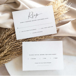 RSVP-Karte für Minimalistische Mahlzeiten RSVP Karte