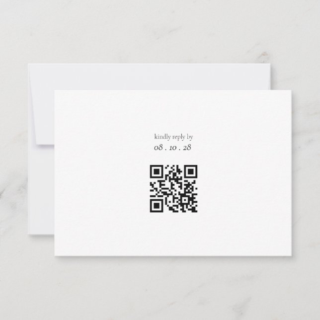RSVP-Karte für Minimalistische Schwarz/Weiß-Hochze (Vorderseite)