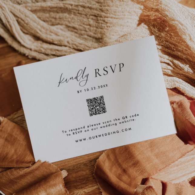 RSVP-Karte für Minimalistische Schwarz/Weiß-Hochze RSVP Karte (Von Creator hochgeladen)