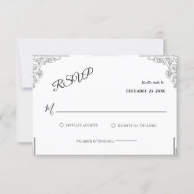 RSVP-Karte für Minimalistische Schwarz-Weiß-Hochze