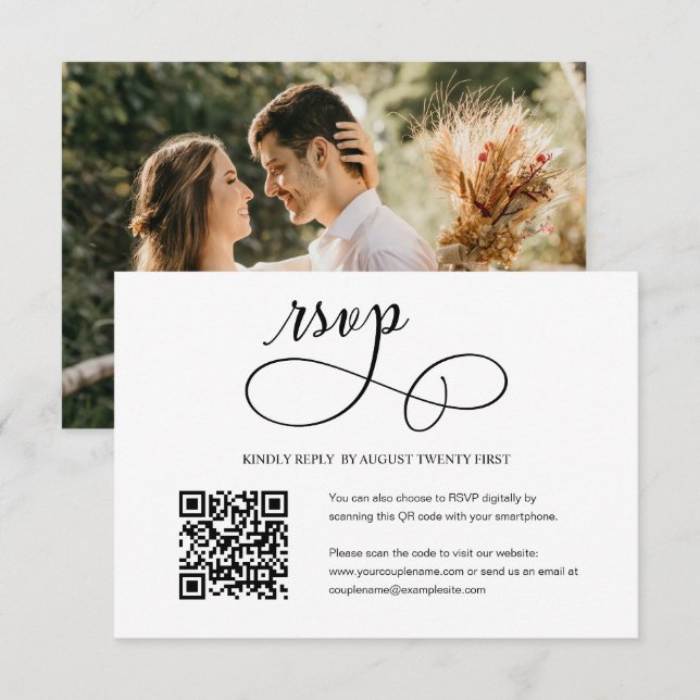 RSVP-Karte für Minimalistisches Script-Hochzeitssk RSVP Karte (Vorne/Hinten)