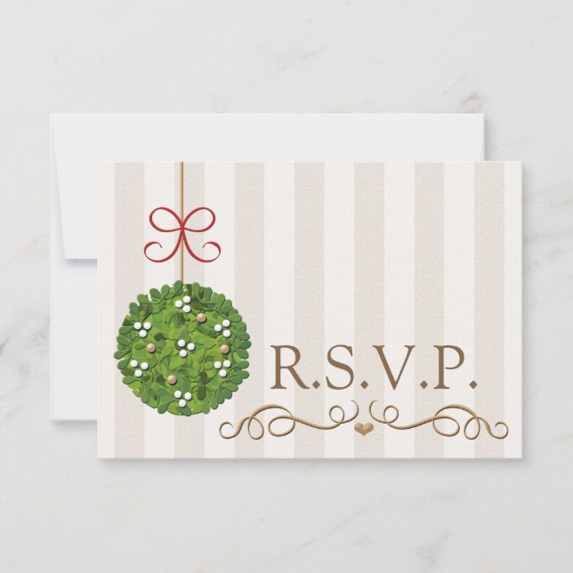RSVP-KARTE FÜR MISTLETOE-WEDD-ANTWORTUNG RSVP KARTE (Vorderseite)