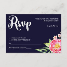 RSVP-Karte für Navy Blush