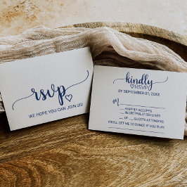 RSVP-Karte für Navy Simple Calligraphy Song RSVP Karte