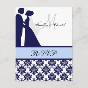 RSVP-Karte für Navy und Light Blue Wedding RSVP Karte
