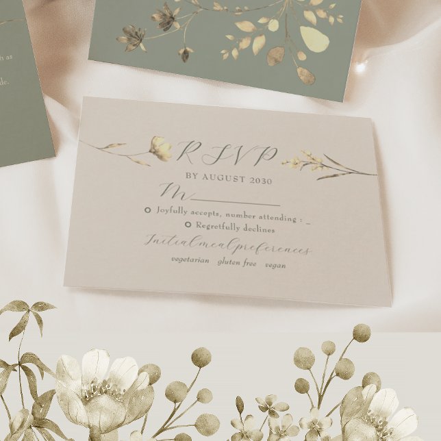 RSVP-Karte für neutrale Wildblume RSVP Karte (Von Creator hochgeladen)