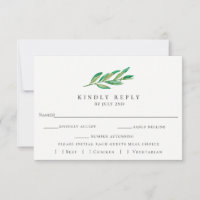 RSVP-Karte für Olive Branch Wedding