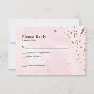 RSVP-Karte für pastellrosa Wasserfarben RSVP Karte